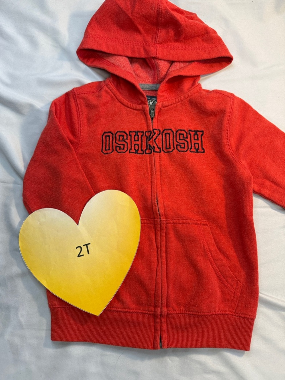 OshKosh B'gosh - full zip hoodie. Size 2T Toddler